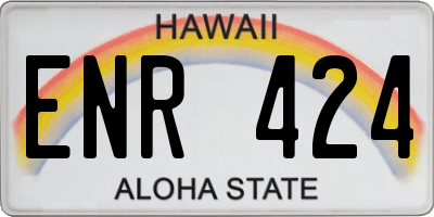 HI license plate ENR424
