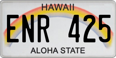 HI license plate ENR425
