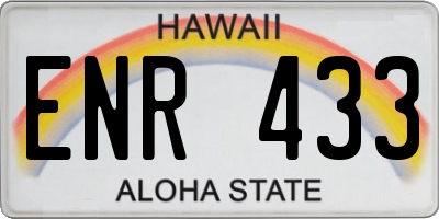 HI license plate ENR433