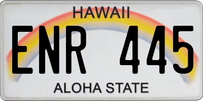 HI license plate ENR445