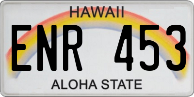 HI license plate ENR453