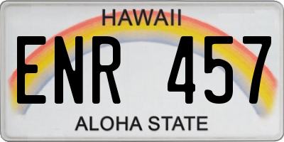 HI license plate ENR457