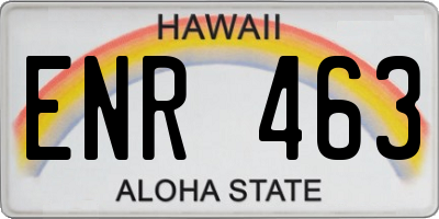 HI license plate ENR463