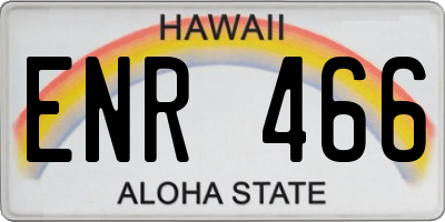 HI license plate ENR466