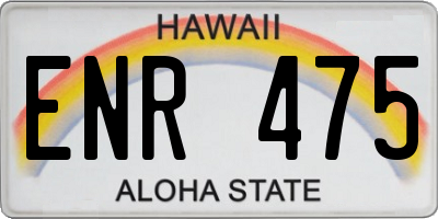 HI license plate ENR475