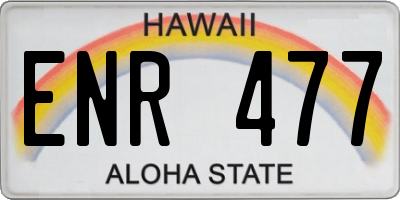 HI license plate ENR477