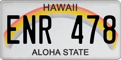 HI license plate ENR478