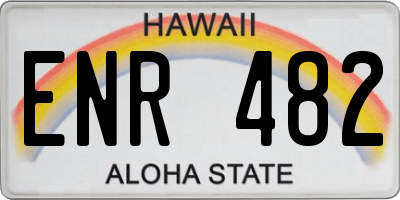 HI license plate ENR482