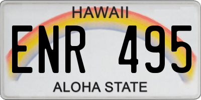 HI license plate ENR495