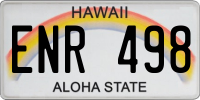 HI license plate ENR498