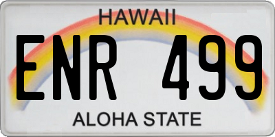 HI license plate ENR499
