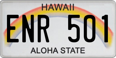 HI license plate ENR501