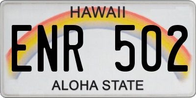 HI license plate ENR502