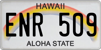 HI license plate ENR509