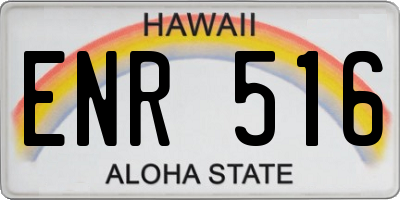 HI license plate ENR516