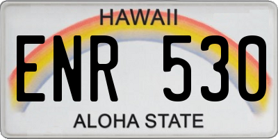 HI license plate ENR530
