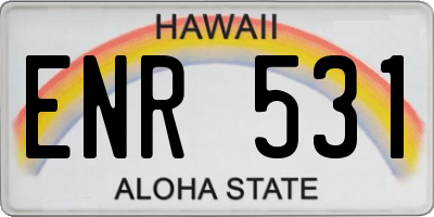 HI license plate ENR531