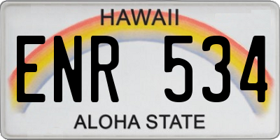 HI license plate ENR534
