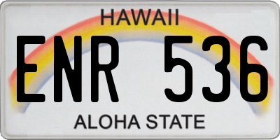 HI license plate ENR536