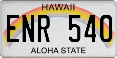 HI license plate ENR540