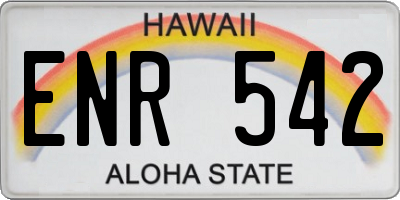 HI license plate ENR542