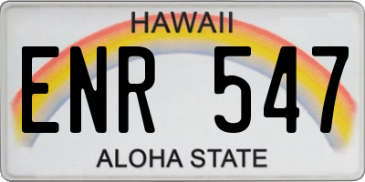 HI license plate ENR547
