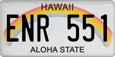 HI license plate ENR551