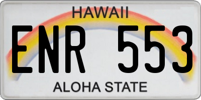 HI license plate ENR553