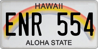 HI license plate ENR554