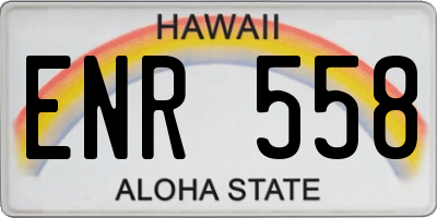 HI license plate ENR558
