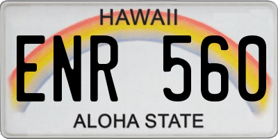 HI license plate ENR560