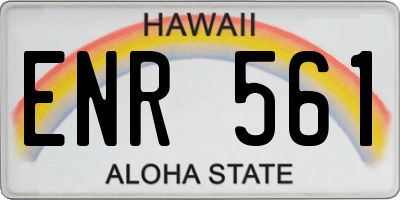 HI license plate ENR561