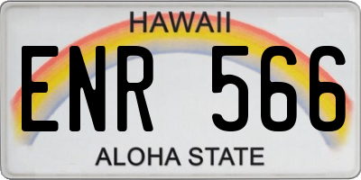 HI license plate ENR566