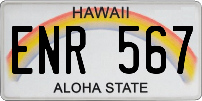 HI license plate ENR567