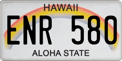 HI license plate ENR580