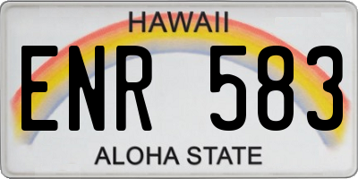 HI license plate ENR583