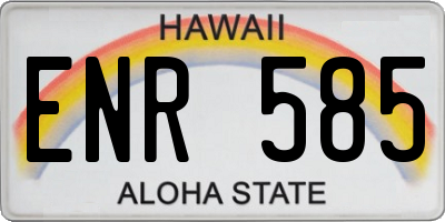 HI license plate ENR585