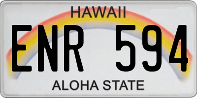 HI license plate ENR594