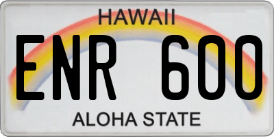 HI license plate ENR600