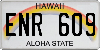 HI license plate ENR609