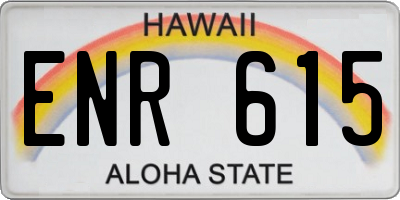 HI license plate ENR615