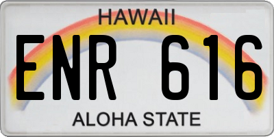 HI license plate ENR616