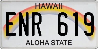 HI license plate ENR619