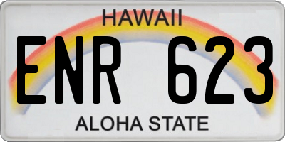 HI license plate ENR623