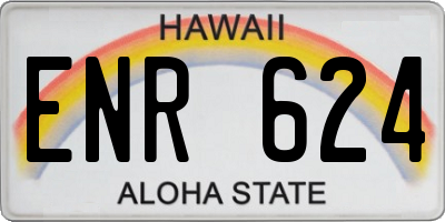 HI license plate ENR624