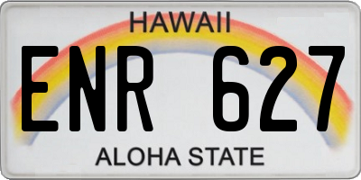 HI license plate ENR627