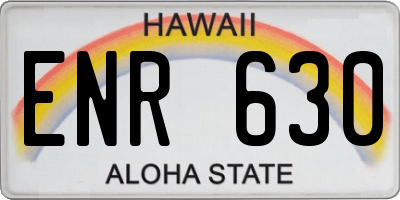 HI license plate ENR630