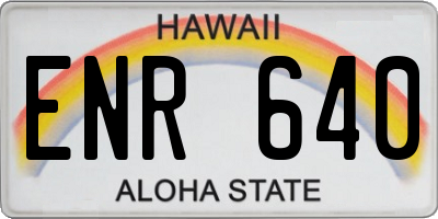 HI license plate ENR640