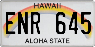 HI license plate ENR645