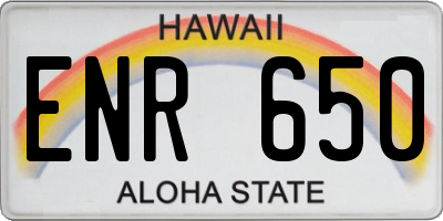HI license plate ENR650